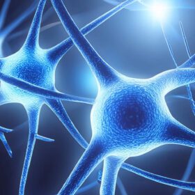 Image of neurons in blue